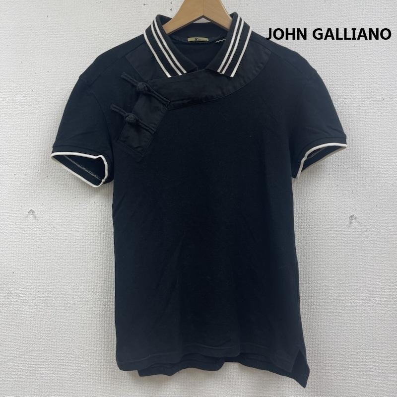 ジョンガリアーノ JOHN GALLIANO ポロシャツ 半袖 イタリア製 チャイナ 風 半袖 ポロシャツ aum704a S 黒 / ブラック / black メンズ USED 古着 中古 50167201