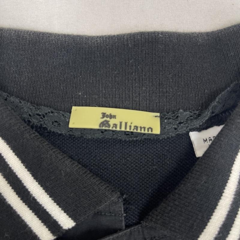 ジョンガリアーノ JOHN GALLIANO ポロシャツ 半袖 イタリア製 チャイナ 風 半袖 ポロシャツ aum704a S 黒 / ブラック / black メンズ USED 古着 中古 50167201