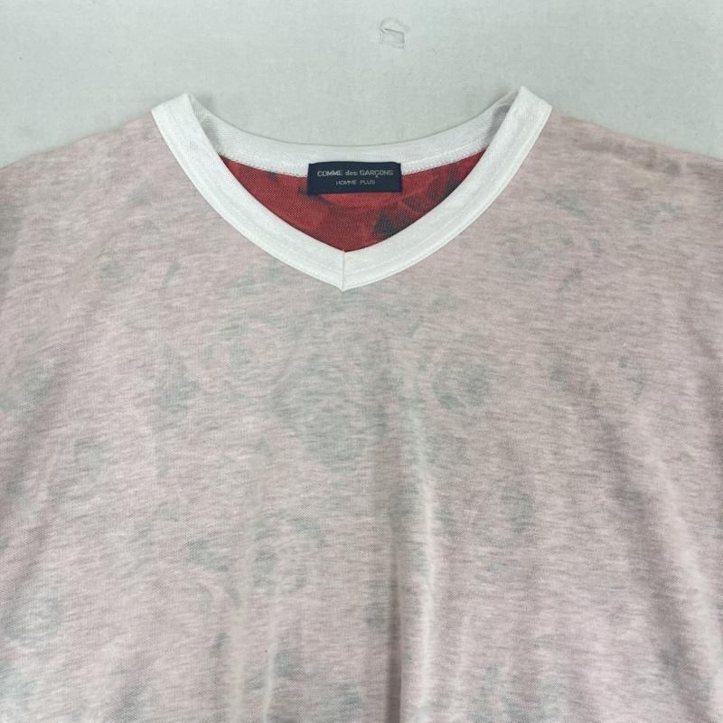 コムデギャルソンオムプリュス COMME des GARCONS HommePlus Tシャツ 半袖 99ss フリル期 日本製 リバーシブル仕様 薔薇柄 Vネック Tシャツ AD1998 マルチカラー / マルチカラー / multicolor メンズ USED 古着 中古 50167202