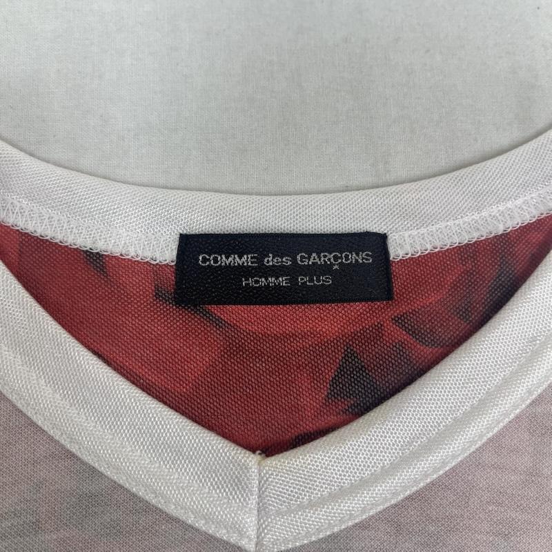 コムデギャルソンオムプリュス COMME des GARCONS HommePlus Tシャツ 半袖 99ss フリル期 日本製 リバーシブル仕様 薔薇柄 Vネック Tシャツ AD1998 マルチカラー / マルチカラー / multicolor メンズ USED 古着 中古 50167202