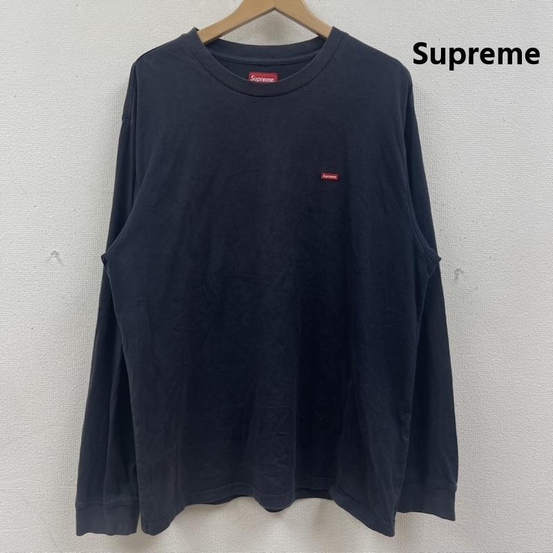 シュプリーム Supreme Tシャツ 長袖 Small Box L/S Tee ロゴ刺繍 ロングスリーブ Tシャツ カットソー L 紺 / ネイビー / navy メンズ USED 古着 中古 50167205