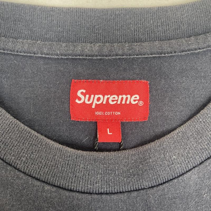 シュプリーム Supreme Tシャツ 長袖 Small Box L/S Tee ロゴ刺繍 ロングスリーブ Tシャツ カットソー L 紺 / ネイビー / navy メンズ USED 古着 中古 50167205