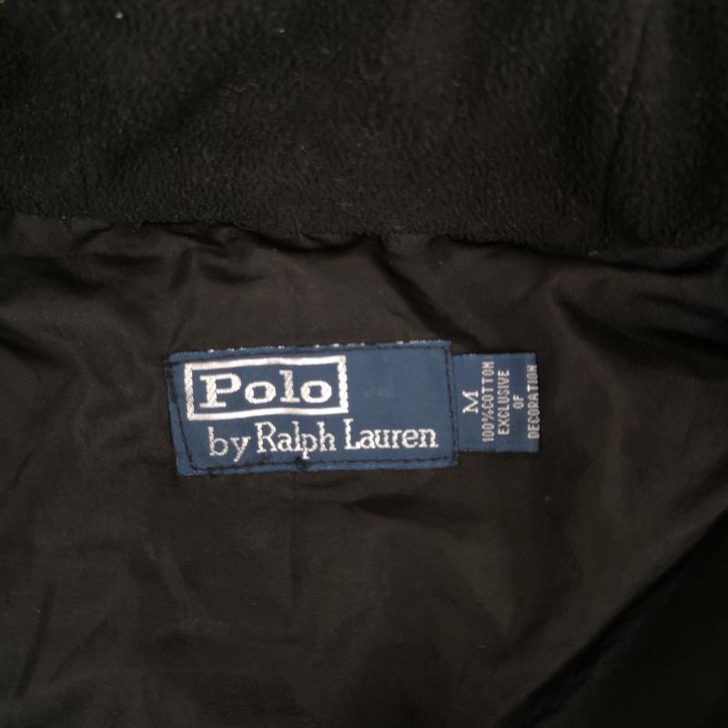 ポロバイラルフローレン Polo by RALPH LAUREN ジャケット、上着 ダウンベスト ビッグポニー 星条旗 アメリカ 国旗 USA フード 裏地 フリース ダウン ベスト M 紺 / ネイビー / navy メンズ USED 古着 中古 50167209