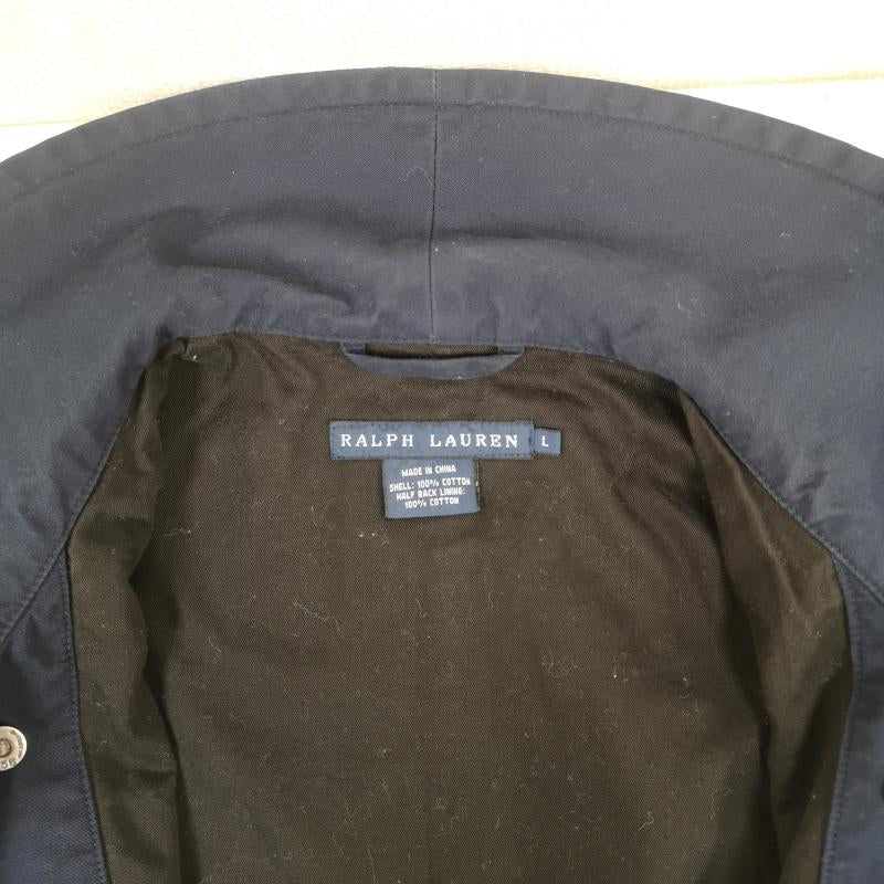 ラルフローレン RALPHLAUREN コート コート一般 エポレット スロートラッチ ミリタリー ハーフ コート ライト アウター L 紺 / ネイビー / navy レディース USED 古着 中古 50167213