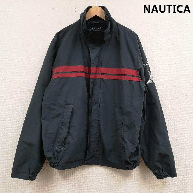 ノーティカ NAUTICA ジャケット、上着 ジャンパー、ブルゾン 90s ストライプ Jクラス ヨット ロゴ 刺繡 ジップアップ ジャケット M 紺 / ネイビー / navy メンズ USED 古着 中古 50167216