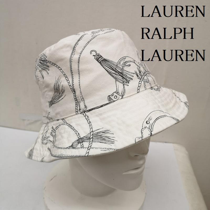 ローレンラルフローレン LAUREN RALPH LAUREN 帽子 ハット ロープ タッセル ベルト モチーフ バケットハット - 白 / ホワイト / white レディース USED 古着 中古 50167220