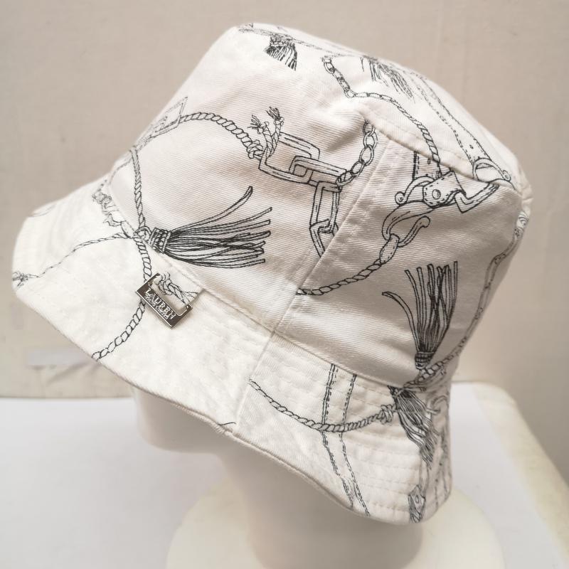 ローレンラルフローレン LAUREN RALPH LAUREN 帽子 ハット ロープ タッセル ベルト モチーフ バケットハット - 白 / ホワイト / white レディース USED 古着 中古 50167220