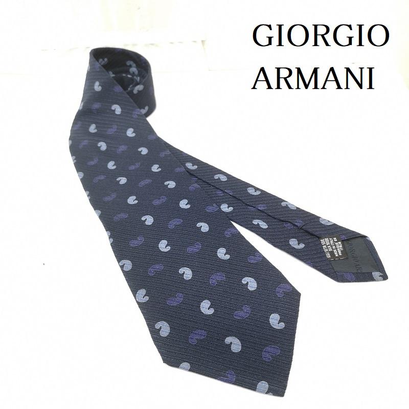 ジョルジオアルマーニ GIORGIO ARMANI ネクタイ ネクタイ 斜め ストライプ レジメンタル 風 シルク ネクタイ - 紺 / ネイビー / navy メンズ USED 古着 中古 50167224