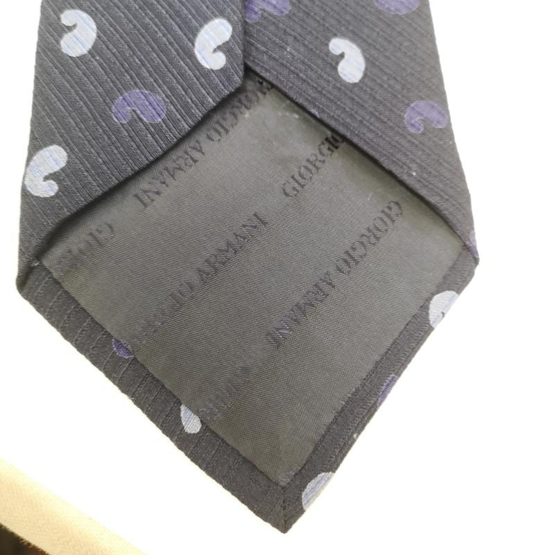 ジョルジオアルマーニ GIORGIO ARMANI ネクタイ ネクタイ 斜め ストライプ レジメンタル 風 シルク ネクタイ - 紺 / ネイビー / navy メンズ USED 古着 中古 50167224