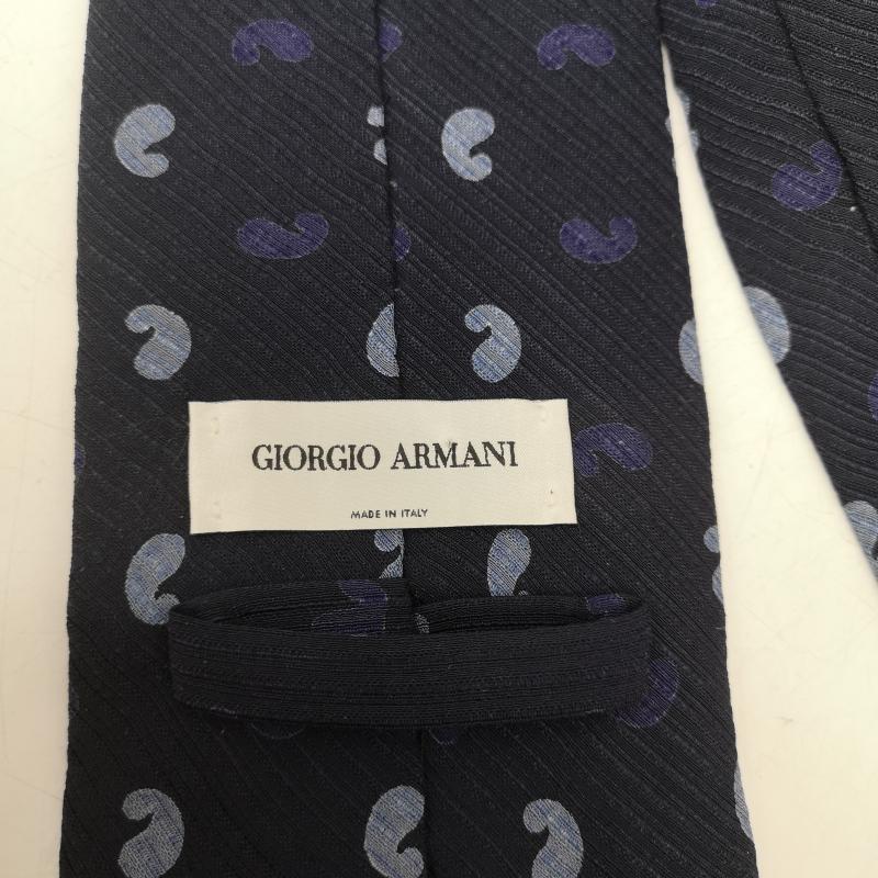 ジョルジオアルマーニ GIORGIO ARMANI ネクタイ ネクタイ 斜め ストライプ レジメンタル 風 シルク ネクタイ - 紺 / ネイビー / navy メンズ USED 古着 中古 50167224