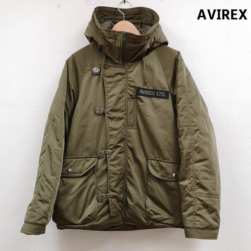 アヴィレックス AVIREX ジャケット、上着 フライトジャケット N-3B 中綿 ロゴ ワッペン ミリタリー フード ジャケット 783-3252071 M カーキ / カーキ / khaki メンズ USED 古着 中古 50167225