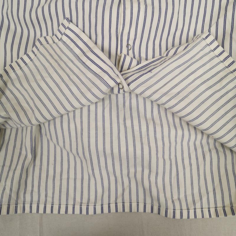 古着 USED シャツ、ブラウス 半袖 SETLOWEAR UNION BY H.S.T. ワッペン ストライプ 半袖 ワーク シャツ M 白 / ホワイト / white メンズ USED 古着 中古 50167227