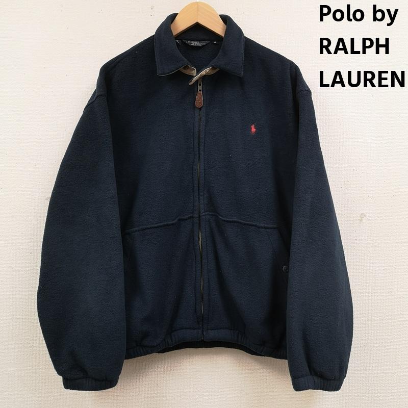 ポロバイラルフローレン Polo by RALPH LAUREN ジャケット、上着 ジャンパー、ブルゾン 90s ポニー刺繍 レザータブ スイングトップ フルジップ フリース ジャケット M 紺 / ネイビー / navy メンズ USED 古着 中古 50167238