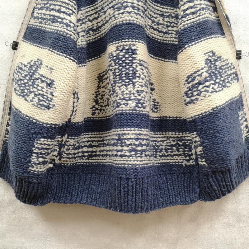 カナタ KANATA ニット、セーター 長袖 カナダ製 90s HAND MADE サンダーバード柄 ニット カウチン セーター 白 / ホワイト / white X 青 / ブルー / blue メンズ USED 古着 中古 50167239