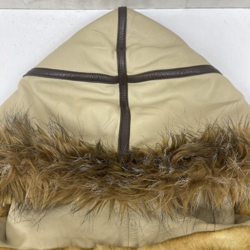 アヴィレックス AVIREX ジャケット、上着 フライトジャケット HOOD DETACH LAMB JACKET ファー 切り替え ラムレザー ジャケット XL ベージュ / ベージュ / beige メンズ USED 古着 中古 50167246
