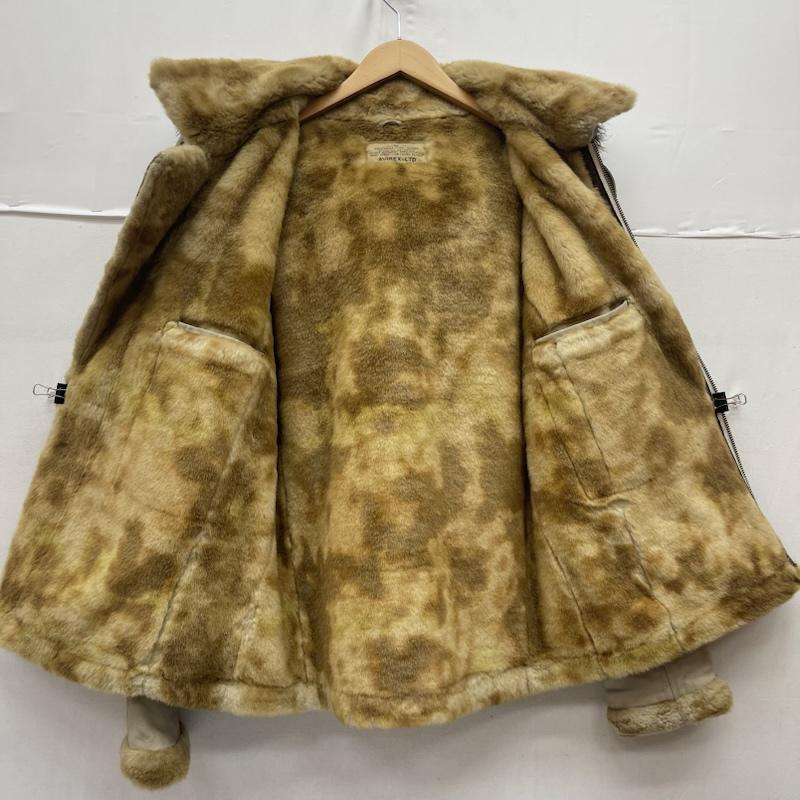 アヴィレックス AVIREX ジャケット、上着 フライトジャケット HOOD DETACH LAMB JACKET ファー 切り替え ラムレザー ジャケット XL ベージュ / ベージュ / beige メンズ USED 古着 中古 50167246