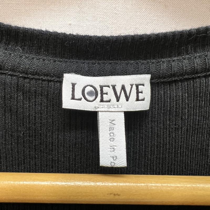 ロエベ LOEWE タンクトップ タンクトップ S540Y07XAG アナグラム ショート丈 クロップドタンクトップ XS 黒 / ブラック / black レディース USED 古着 中古 50167253