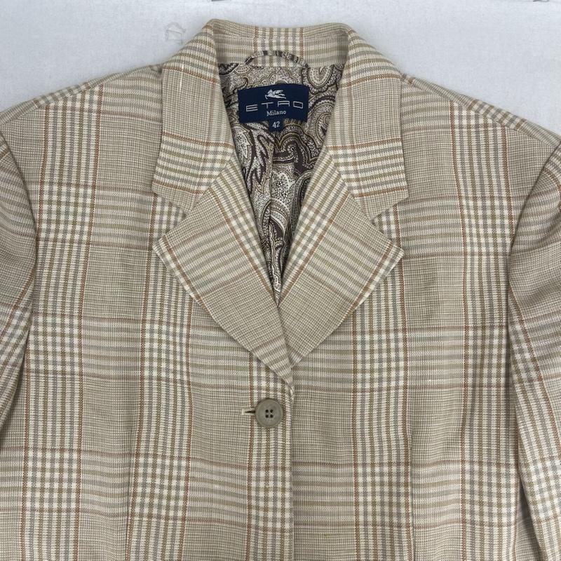 エトロ ETRO ジャケット、上着 ジャケット、ブレザー ペイズリー柄 カジュアル テーラード ジャケット チェスター コート 42 ベージュ / ベージュ / beige レディース USED 古着 中古 50167268