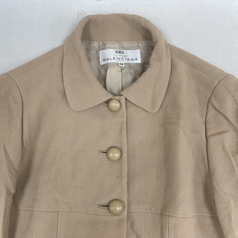 バレンシアガ BALENCIAGA ジャケット、上着 ジャケット、ブレザー 日本製 ウール カジュアル シングル ジャケット 26 69-10 02 38 ベージュ / ベージュ / beige レディース USED 古着 中古 50167269