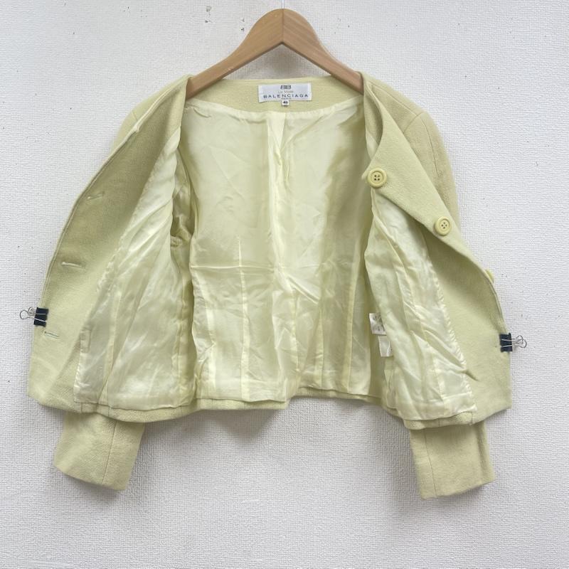 バレンシアガ BALENCIAGA ジャケット、上着 ジャケット、ブレザー ウール ノーカラー ジャケット テーラード カジュアル ジャケット 40 黄 / イエロー / yellow レディース USED 古着 中古 50167272