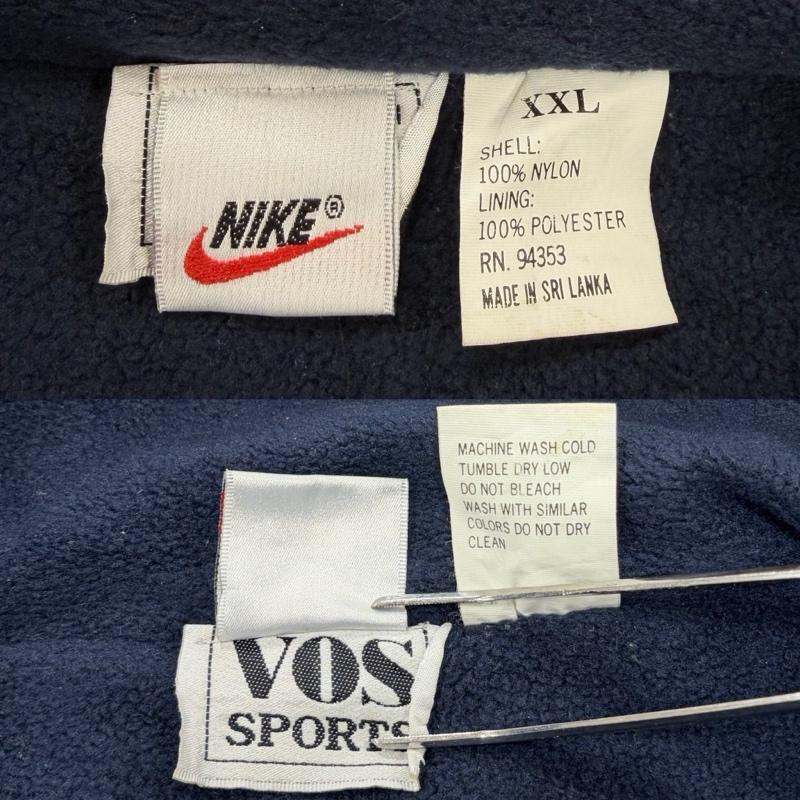 ナイキ NIKE ジャケット、上着 ジャンパー、ブルゾン 90s ナイロンジャケット ロゴ 刺繍 ヴィンテージ フリースライナー OLD オールド 銀タグ XXL ロゴ、文字 X 刺繍 紺 / ネイビー / navy X 黒 / ブラック / black メンズ USED 古着 中古 50167276