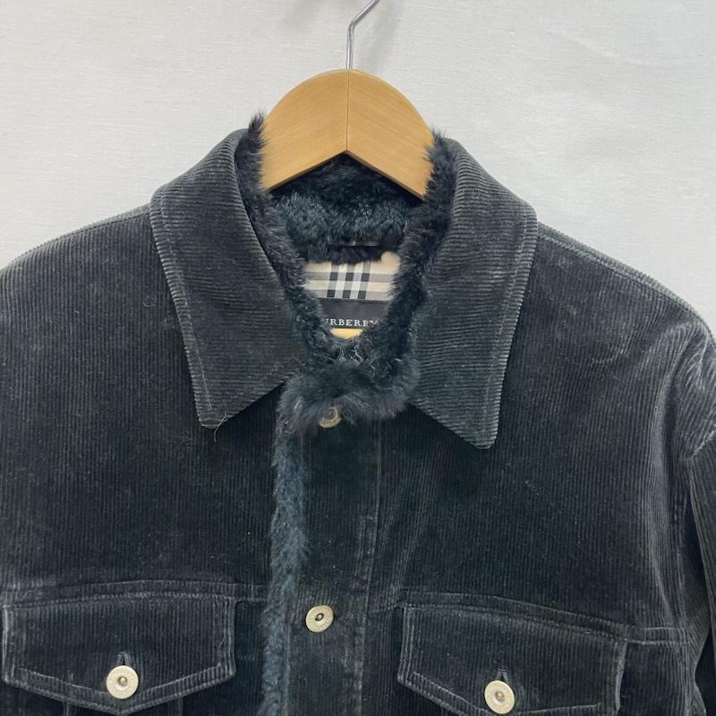 バーバリーブラックレーベル BURBERRY BLACK LABEL ジャケット、上着 ジャンパー、ブルゾン ラビットファー 切替 コーデュロイジャケット ノバチェック L 黒 / ブラック / black メンズ USED 古着 中古 50167283