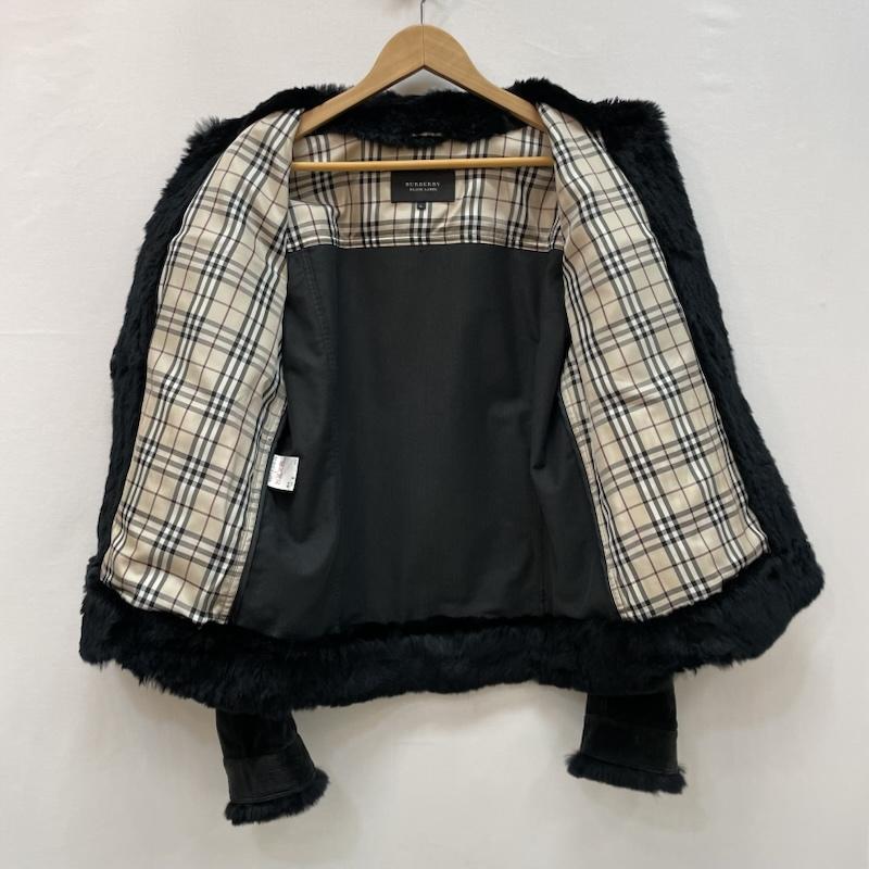 バーバリーブラックレーベル BURBERRY BLACK LABEL ジャケット、上着 ジャンパー、ブルゾン ラビットファー 切替 コーデュロイジャケット ノバチェック L 黒 / ブラック / black メンズ USED 古着 中古 50167283