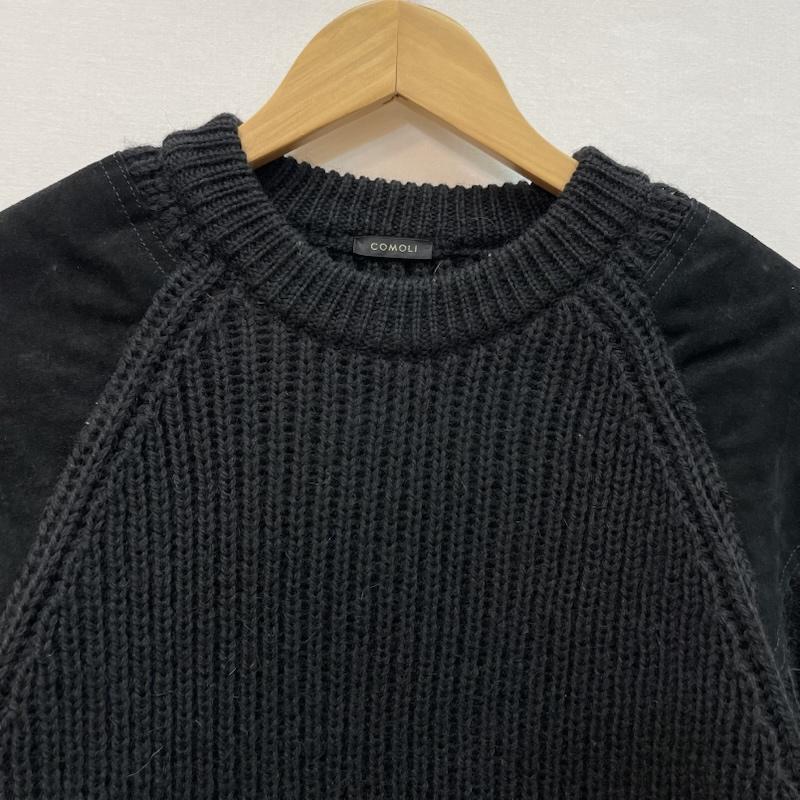 コモリ COMOLI ニット、セーター 長袖 ブラックシープ 別注 ガンパッチ ニット 2 黒 / ブラック / black メンズ USED 古着 中古 50167286