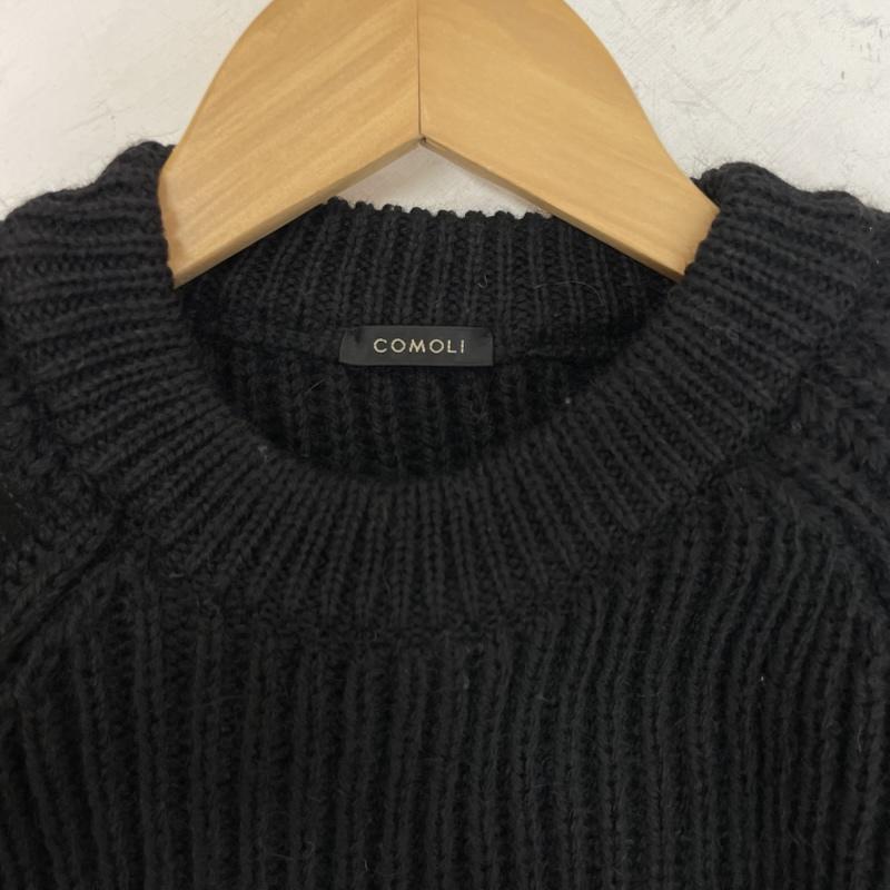 コモリ COMOLI ニット、セーター 長袖 ブラックシープ 別注 ガンパッチ ニット 2 黒 / ブラック / black メンズ USED 古着 中古 50167286