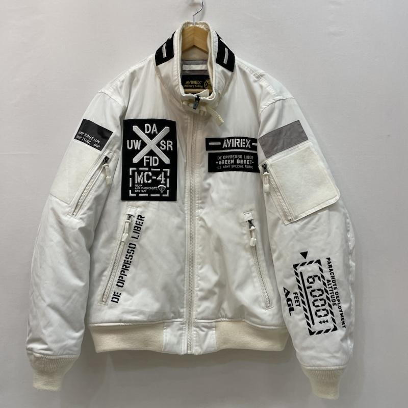 アヴィレックス AVIREX ジャケット、上着 フライトジャケット MA-1 モデファイ ハロ 6192176 L 白 / ホワイト / white メンズ USED 古着 中古 50167287