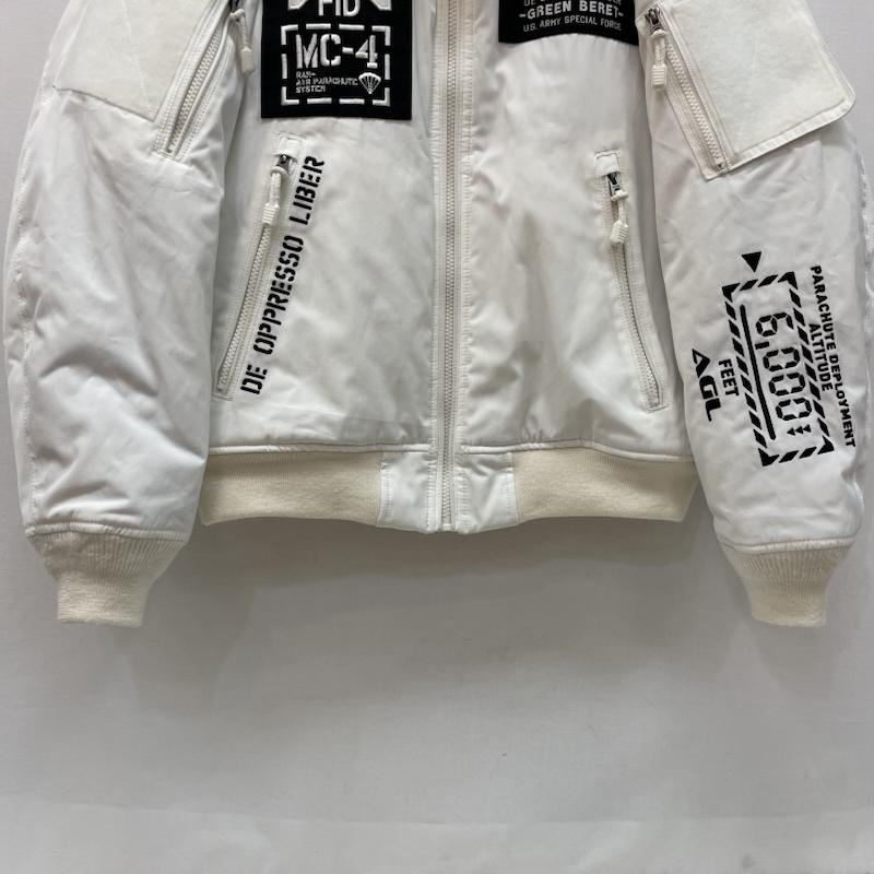 アヴィレックス AVIREX ジャケット、上着 フライトジャケット MA-1 モデファイ ハロ 6192176 L 白 / ホワイト / white メンズ USED 古着 中古 50167287
