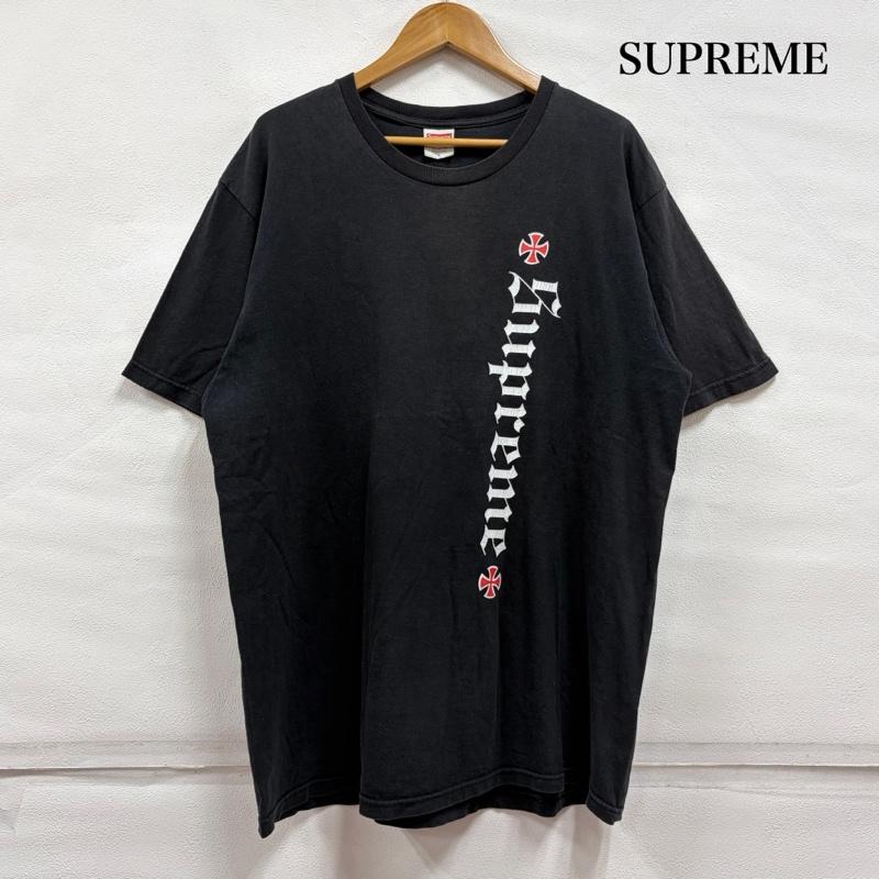 シュプリーム Supreme Tシャツ 半袖 17AW INDEPENDENT コラボ 半袖 ロゴ プリント Tシャツ USA製 フェード L ロゴ、文字 X プリント 黒 / ブラック / black X 白 / ホワイト / white X 赤 / レッド / red メンズ USED 古着 中古 50167289
