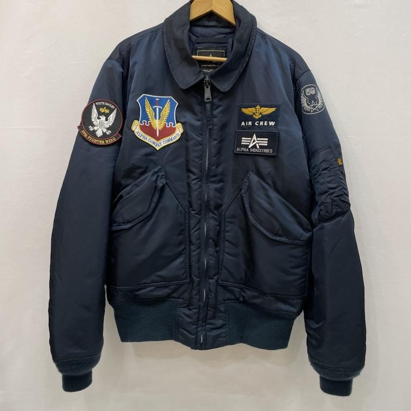 アルファ インダストリー Alpha Industries ジャケット、上着 フライトジャケット ワッペン カスタム 刺繍 20304-067 CWU-45 XL 紺 / ネイビー / navy メンズ USED 古着 中古 50167290