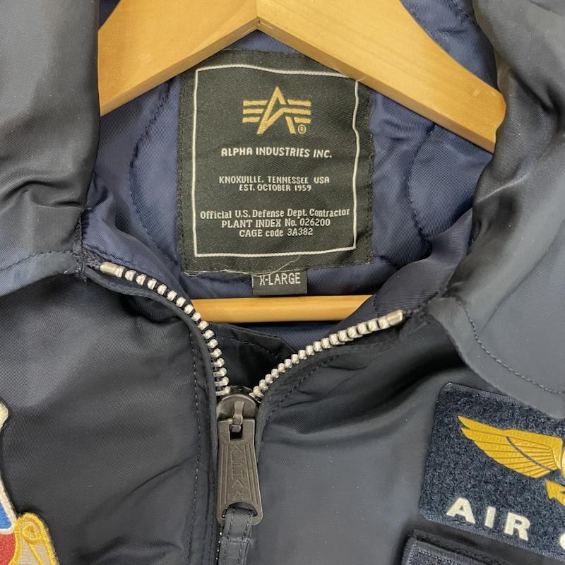 アルファ インダストリー Alpha Industries ジャケット、上着 フライトジャケット ワッペン カスタム 刺繍 20304-067 CWU-45 XL 紺 / ネイビー / navy メンズ USED 古着 中古 50167290