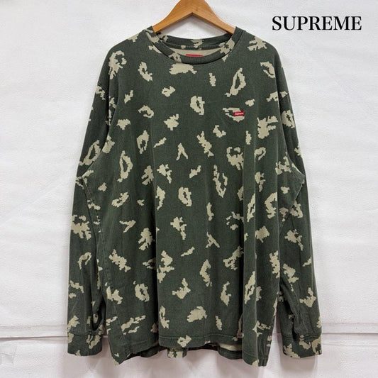 シュプリーム Supreme Tシャツ 長袖 21AW ピクセルカモ 迷彩 スモールボックスロゴ 刺繍 ロンT 長袖 Tシャツ フェード XL カモフラージュ柄・迷彩 X ロゴ、文字 X プリント X 刺繍 緑 / グリーン / green X 赤 / レッド / red メンズ USED 古着 中古 50167291