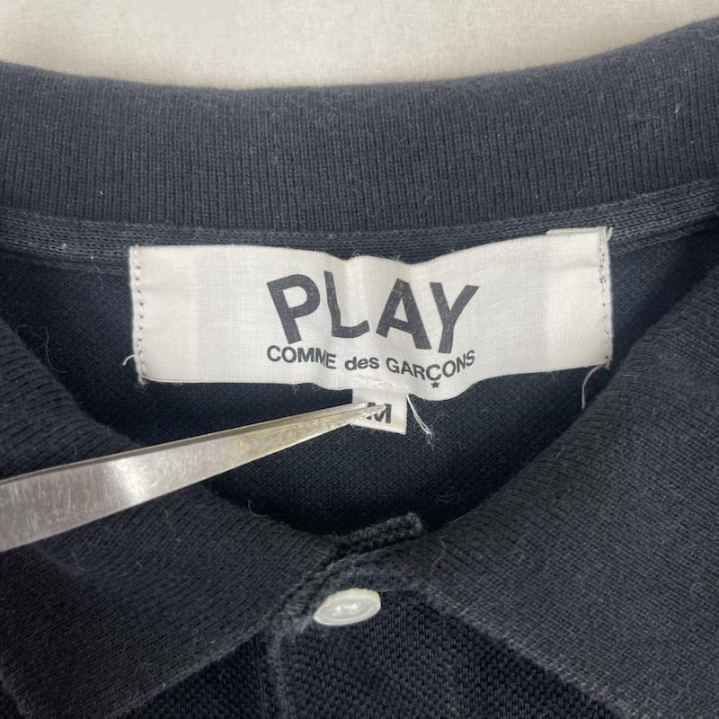 プレイコムデギャルソン PLAY COMME des GARCONS ポロシャツ 半袖 日本製 黒ハート 刺繍 半袖 ポロシャツ AD2011 AZ-T066 M 黒 / ブラック / black メンズ USED 古着 中古 50167298