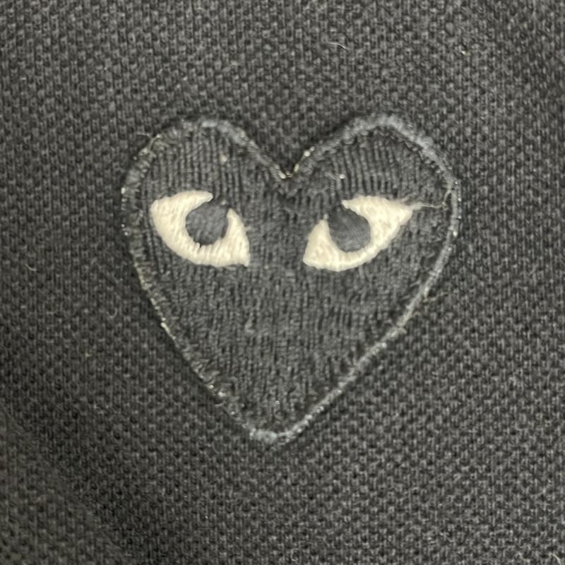 プレイコムデギャルソン PLAY COMME des GARCONS ポロシャツ 半袖 日本製 黒ハート 刺繍 半袖 ポロシャツ AD2011 AZ-T066 M 黒 / ブラック / black メンズ USED 古着 中古 50167298