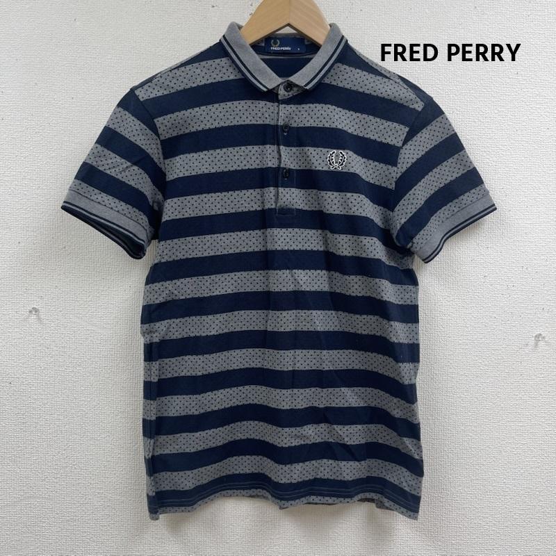 フレッドペリー FRED PERRY ポロシャツ 半袖 日本製 ロゴ刺繍 半袖 ボーダー ポロシャツ F1279 S 紺 / ネイビー / navy メンズ USED 古着 中古 50167300