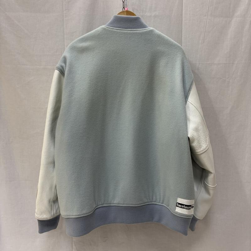 ファセッタズム FACETASM ジャケット、上着 ジャンパー、ブルゾン EMBLEM STADIUM JACKET スタジャン エンブレムスタジアムジャケット TOF-JK-M03 4 無地 X ロゴ、文字 白 / ホワイト / white X 水色 / ライトブルー / メンズ USED 古着 中古 50167303
