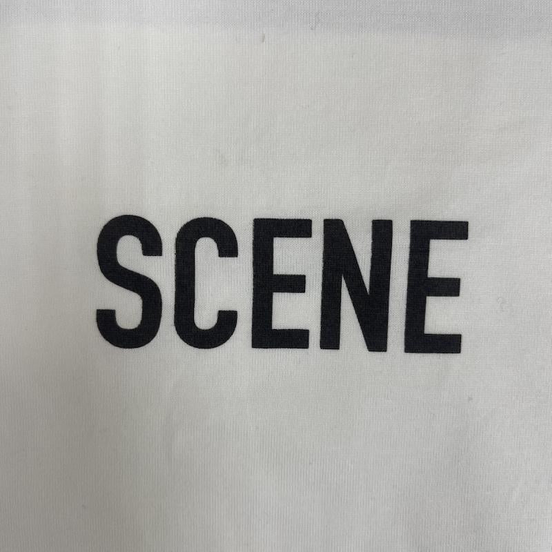 シュタイン stein Tシャツ 半袖 日本製 SCENE ロゴ オーバーサイズ ロングスリーブ Tシャツ M 白 / ホワイト / white メンズ USED 古着 中古 50167305