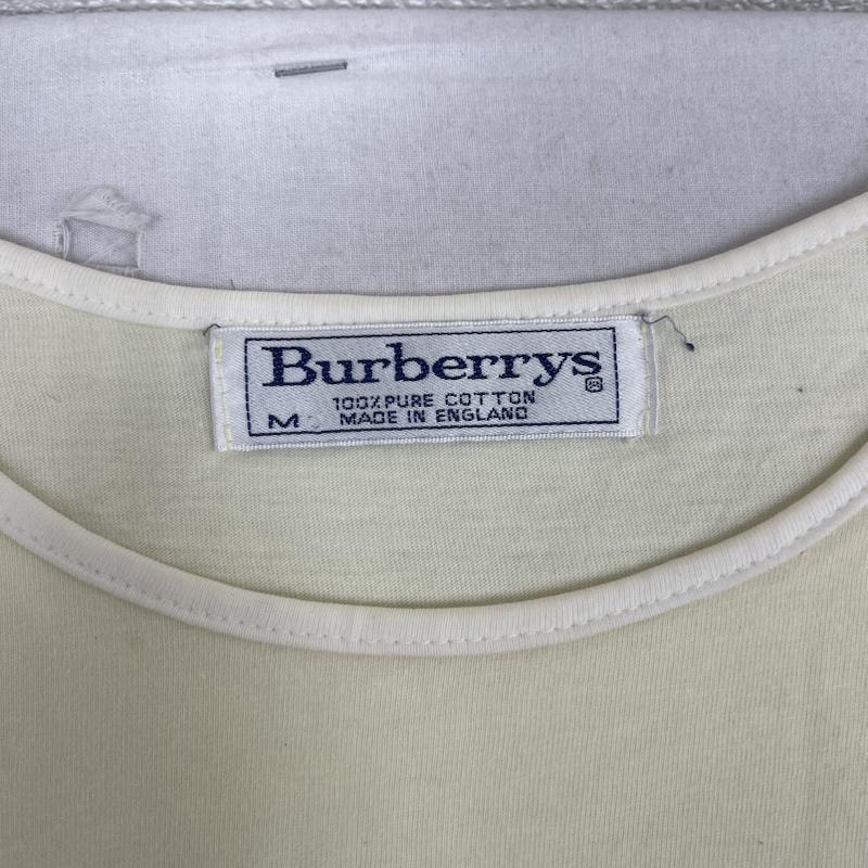 バーバリーズ BURBERRYS Tシャツ 半袖 イギリス製 ヴィンテージ ロゴ刺繍 半袖 Tシャツ カットソー M 黄 / イエロー / yellow メンズ USED 古着 中古 50167307