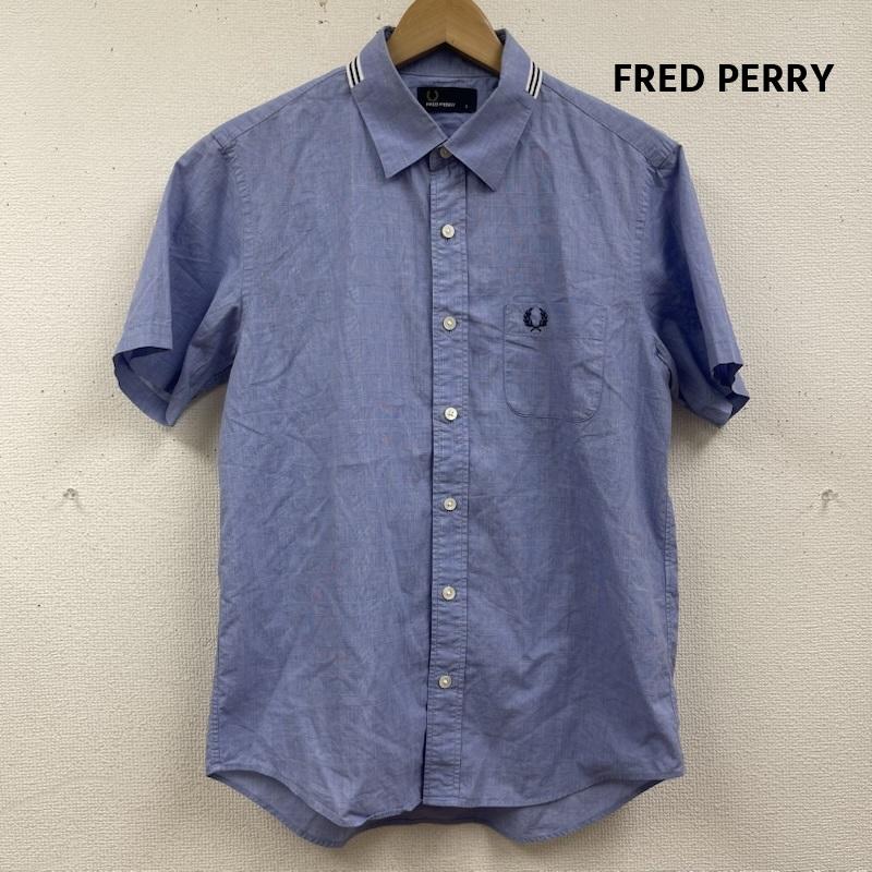 フレッドペリー FRED PERRY シャツ、ブラウス 半袖 ワンポイント ロゴ刺繍 半袖 カジュアル シャツ f4466 S 水色 / ライトブルー / メンズ USED 古着 中古 50167309