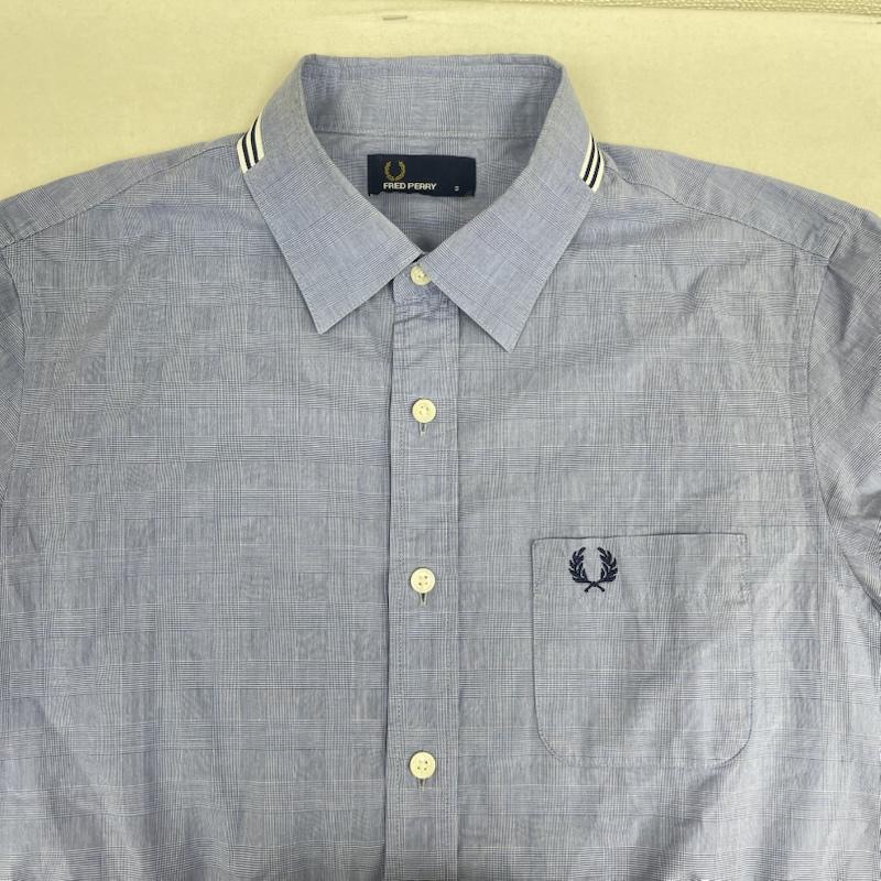フレッドペリー FRED PERRY シャツ、ブラウス 半袖 ワンポイント ロゴ刺繍 半袖 カジュアル シャツ f4466 S 水色 / ライトブルー / メンズ USED 古着 中古 50167309