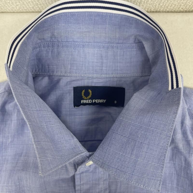 フレッドペリー FRED PERRY シャツ、ブラウス 半袖 ワンポイント ロゴ刺繍 半袖 カジュアル シャツ f4466 S 水色 / ライトブルー / メンズ USED 古着 中古 50167309