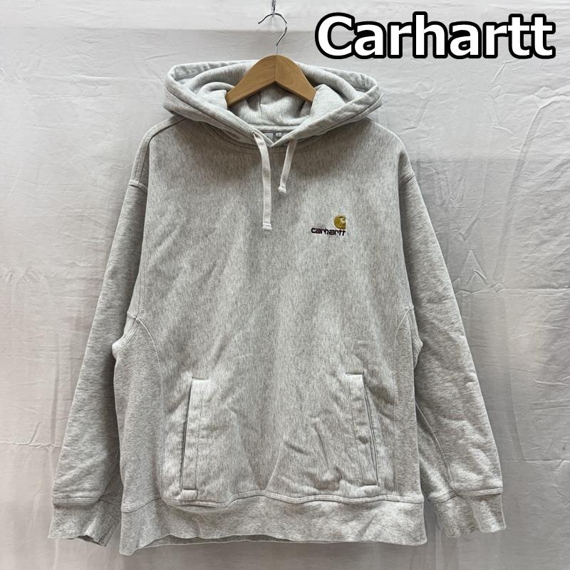 カーハート ダブリューアイピー Carhartt WIP パーカー 長袖 I027041 ロゴ 刺繍 プルオーバー フーディ 霜降り スウェット パーカー サイドリブ L メンズ USED 古着 中古 50167316