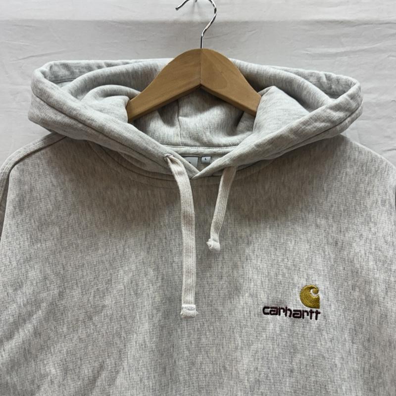 カーハート ダブリューアイピー Carhartt WIP パーカー 長袖 I027041 ロゴ 刺繍 プルオーバー フーディ 霜降り スウェット パーカー サイドリブ L メンズ USED 古着 中古 50167316