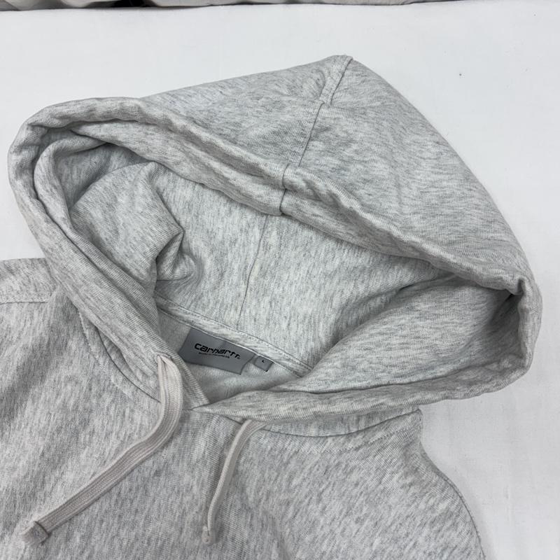カーハート ダブリューアイピー Carhartt WIP パーカー 長袖 I027041 ロゴ 刺繍 プルオーバー フーディ 霜降り スウェット パーカー サイドリブ L メンズ USED 古着 中古 50167316