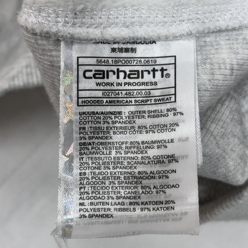 カーハート ダブリューアイピー Carhartt WIP パーカー 長袖 I027041 ロゴ 刺繍 プルオーバー フーディ 霜降り スウェット パーカー サイドリブ L メンズ USED 古着 中古 50167316