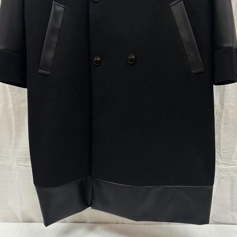ハレ HARE コート トレンチコート HA030513AD フェイクレザー 切替し オーバーサイズ トレンチコート S 黒 / ブラック / black メンズ USED 古着 中古 50167324