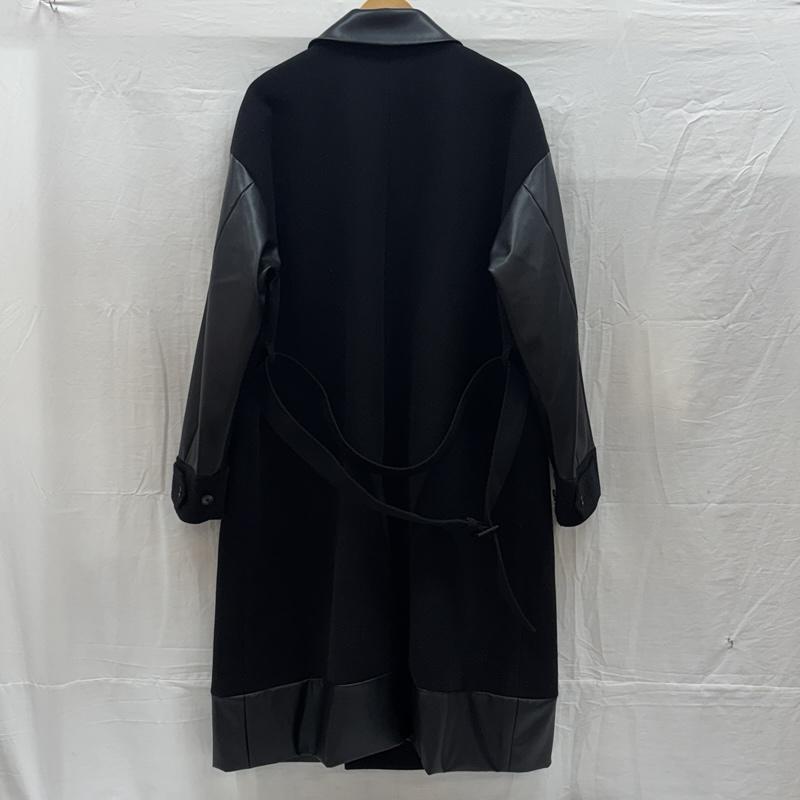 ハレ HARE コート トレンチコート HA030513AD フェイクレザー 切替し オーバーサイズ トレンチコート S 黒 / ブラック / black メンズ USED 古着 中古 50167324